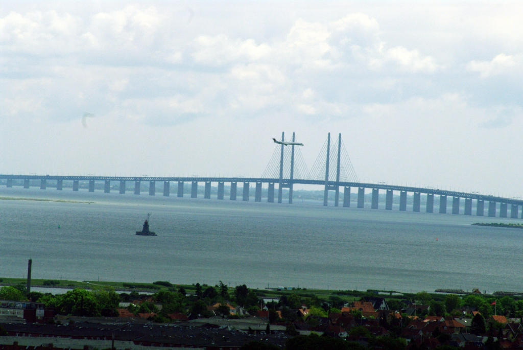 Мост через пролив Эресунн. Фотография сделана со шпиля